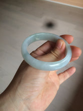 Load image into Gallery viewer, 49mm Certified Type A 100% Natural light green white oval Jadeite Jade bangle AX56-0365