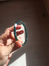 Load image into Gallery viewer, 58.3mm Certified Type A 100% Natural dark green/blue/gray Guatemala slim round cut Jadeite bangle BP202-5522