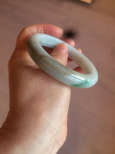 Load image into Gallery viewer, 57mm Certified Type A 100% Natural dark green/white//black Jadeite Jade bangle BK41-8354