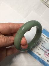 Load image into Gallery viewer, 52mm certified natural 100% natural Type A summer leave green jadeite jade bangle AA86-4910