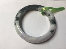 Load image into Gallery viewer, 57.8mm certified 100% natural light green/purple jadeite jade bangle F110-6206