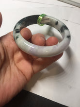 Load image into Gallery viewer, 57.8mm certified 100% natural light green/purple jadeite jade bangle F110-6206