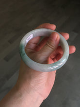 Load image into Gallery viewer, 57.9mm certified type A 100% Natural light green/white jadeite jade bangle BN62-8630