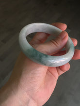 Load image into Gallery viewer, 57.9mm certified type A 100% Natural light green/white jadeite jade bangle BN62-8630