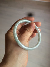 Load image into Gallery viewer, 56.8mm certified Type A 100% Natural green/white slim round cut Jadeite Jade bangle M84-0142