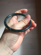 Load image into Gallery viewer, 61mm Certified Type A 100% Natural dark green/blue/gray Guatemala slim round cut Jadeite bangle BP199-5515