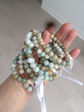 Load image into Gallery viewer, 7-7.6mm 100% natural type A green/white/yellow/brown jadeite jade beads bracelet AQ73