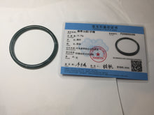 Load image into Gallery viewer, 58.5mm Certified Type A 100% Natural icy watery light green/blue/gray Guatemala slim round cut Jadeite bangle BG94-2498