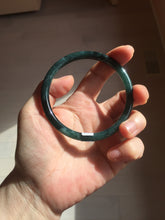 Load image into Gallery viewer, 61mm Certified Type A 100% Natural light green/blue/gray Guatemala slim round cut Jadeite bangle BP198-2051