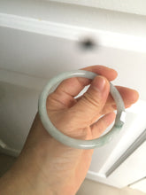 Load image into Gallery viewer, 56.8mm certified Type A 100% Natural green/white slim round cut Jadeite Jade bangle M84-0142