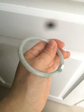 Load image into Gallery viewer, 56.8mm certified Type A 100% Natural green/white slim round cut Jadeite Jade bangle M84-0142