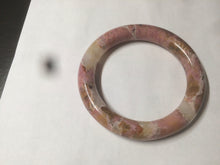 Load image into Gallery viewer, 52.3mm 100% natural pink/golden round cut rose stone (Rhodonite)bangle XY78