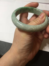 Load image into Gallery viewer, 56.5mm certified Type A 100% Natural sunny green/white Jadeite Jade bangle BS34-4429