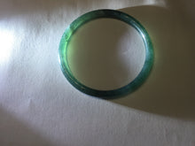 Load image into Gallery viewer, 58.5mm Certified Type A 100% Natural icy watery light green/blue/gray Guatemala slim round cut Jadeite bangle BG94-2498