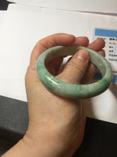 Load image into Gallery viewer, 56.5mm certified Type A 100% Natural sunny green/white Jadeite Jade bangle BS34-4429