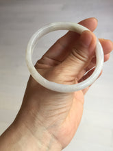 Load image into Gallery viewer, 55.6mm certified 100% natural Type A icy watery light purple white slim jadeite jade bangle BP16-2698