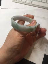 Load image into Gallery viewer, 51.8mm Certified type A 100% Natural green/purple Jadeite Jade square bangle F111-7277