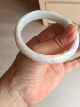 Load image into Gallery viewer, 53mm 100% natural light green purple white oval jadeite jade bangle BF128