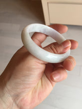 Load image into Gallery viewer, 53mm 100% natural light green purple white oval jadeite jade bangle BF128