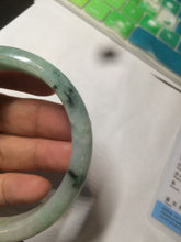 Load image into Gallery viewer, 55.7mm Certified type A 100% Natural icy watery sunny green Jadeite bangle AY25-1702