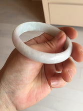 Load image into Gallery viewer, 53mm 100% natural light green purple white oval jadeite jade bangle BF128