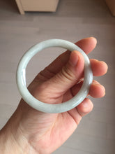 Load image into Gallery viewer, 55.5mm certified 100% natural Type A light green white round cut jadeite jade bangle BS2-9564