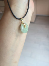 Load image into Gallery viewer, 15-17mm Type A 100% Natural icy watery light green yellow white clear Jadeite Jade Safety Guardian Button donut Pendant group AF97