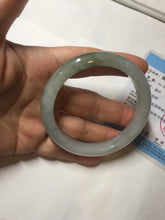 Load image into Gallery viewer, 56.8mm Certified 100% natural Type A icy watery oily dark green/gray(淡油青) jadeite jade bangle PB174-0353