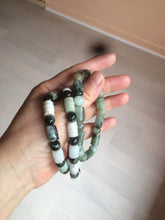 Load image into Gallery viewer, Size 58-64mm 100% natural type A dark green/yellow/brown jadeite jade beads bracelet S69