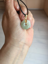 Load image into Gallery viewer, 15-17mm Type A 100% Natural icy watery light green yellow white clear Jadeite Jade Safety Guardian Button donut Pendant group AF97