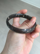 Load image into Gallery viewer, 59.5mm 100% natural black background with white/yellow/red flowers Plum blossom Jade(梅花玉) bangle SY98-6