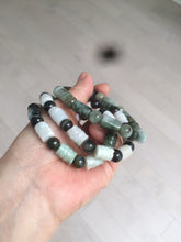 Load image into Gallery viewer, Size 58-64mm 100% natural type A dark green/yellow/brown jadeite jade beads bracelet S69