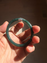 Load image into Gallery viewer, 50.5mm Certified Type A 100% Natural dark green/blue/gray Guatemala slim round cut oval Jadeite bangle BP195-2469