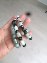 Load image into Gallery viewer, Size 58-64mm 100% natural type A dark green/yellow/brown jadeite jade beads bracelet S69