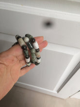 Load image into Gallery viewer, Size 58-64mm 100% natural type A dark green/yellow/brown jadeite jade beads bracelet S69