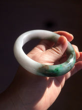 Load image into Gallery viewer, 59mm Certified Type A 100% Natural sunny green/white/brown/black Jadeite Jade bangle BK36-8353