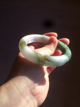 Load image into Gallery viewer, 59mm Certified Type A 100% Natural sunny green/white/brown/black Jadeite Jade bangle BK36-8353