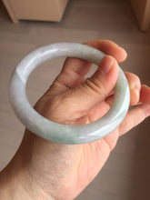 Load image into Gallery viewer, 58.4mm Certified Type A 100% Natural light green chubby round cut Jadeite Jade bangle BM36-0023