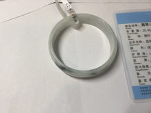 Load image into Gallery viewer, 52.5mm Certificated  Type A100% green/white thin Jadeite Jade bangle F10-1164