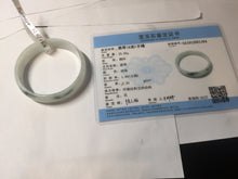 Load image into Gallery viewer, 52.5mm Certificated  Type A100% green/white thin Jadeite Jade bangle F10-1164