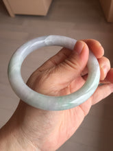 Load image into Gallery viewer, 58.4mm Certified Type A 100% Natural light green chubby round cut Jadeite Jade bangle BM36-0023