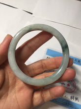 Load image into Gallery viewer, 56.8mm Certified Type A 100% Natural light green/yellow/red strawberry jelly Jadeite Jade bangle AA87-3950