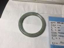 Load image into Gallery viewer, 55.5mm Certified type A 100% Natural  light green gray round cut Jadeite bangle PD41-9580