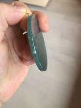 Load image into Gallery viewer, 51.8mm 100% natural blue/black/gray with fly snow Guatemala  jadeite jade Guanyin (观音) safe and sound pendant/worry stone/decor BK111