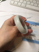 Load image into Gallery viewer, 52.5mm Certificated  Type A100% green/white thin Jadeite Jade bangle F10-1164
