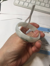 Load image into Gallery viewer, 52.5mm Certificated  Type A100% green/white thin Jadeite Jade bangle F10-1164
