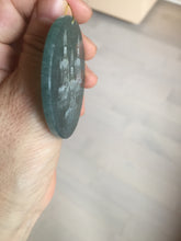 Load image into Gallery viewer, 51.8mm 100% natural blue/black/gray with fly snow Guatemala  jadeite jade Guanyin (观音) safe and sound pendant/worry stone/decor BK111