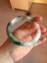 Load image into Gallery viewer, 59mm Certified Type A 100% Natural sunny green/white/brown/black Jadeite Jade bangle BK36-8353