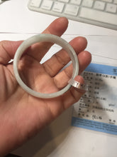 Load image into Gallery viewer, 52.5mm Certificated  Type A100% green/white thin Jadeite Jade bangle F10-1164
