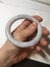 Load image into Gallery viewer, 58.3mm certified 100% natural light green/white/purple/red chubby round cut jadeite jade bangle BS36-(5567)